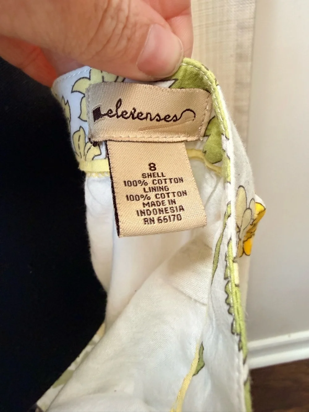 Anthropolgie Elevenses Floral Cotton Skirt Sz 8 Yellow Green A-Line Front Pocket - Picture 8 of 13